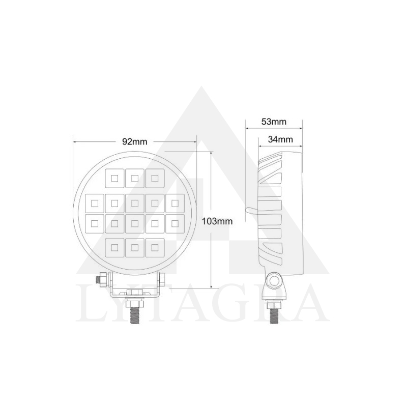 LED darbinis žibintas 12/24v 16w