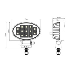LED darbinis žibintas 12/24v 19w