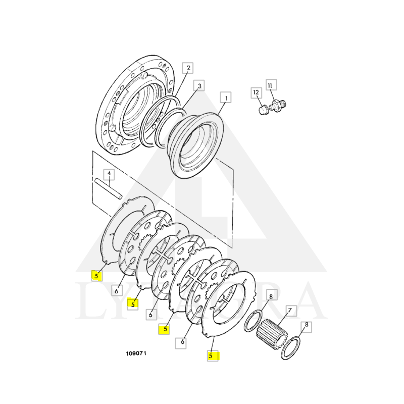 Tarpinis stabdžių diskas 458/20285 222x140x3,7mm JCB