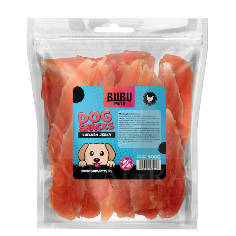 BUBU PETS Skanėstai šunims džiovintos vištienos file 500 g