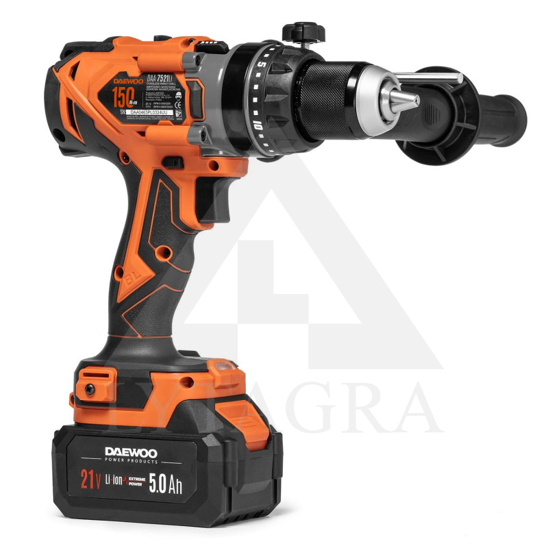 Akumuliatorinis smūginis gręžtuvas Daewoo DAA 7521Li SET
