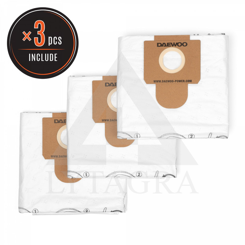 Dulkių surinkimo maišelis iš sintetinio pluošto DAEWOO DAVC 60TB 3vnt