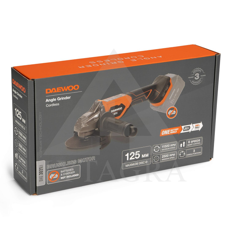Akumuliatorinis kampinis šlifuoklis DAEWOO DAG 3021Li (DAG3021Li) 21V Li-ion
