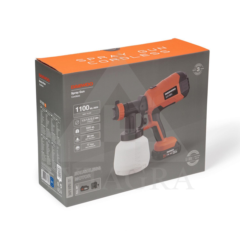 Akumuliatorinis dažų purkštuvas DAEWOO DAPS 1121Li SET (DAPS1121Li SET) 21V