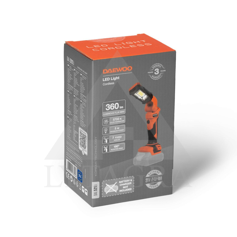 Akumuliatorinis LED prožektorius DAEWOO DAL 521Li (DAL521Li) 21V