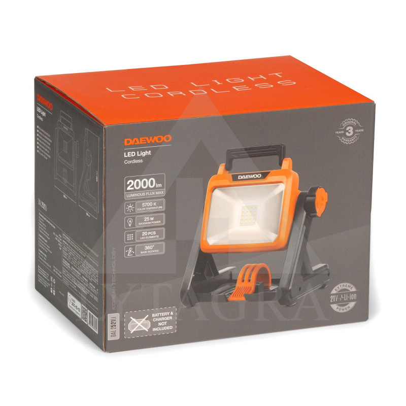 Akumuliatorinis LED prožektorius DAEWOO DAL 2521Li (DAL2521Li) 21V