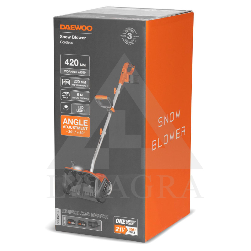 Akumuliatorinis sniego valytuvas DAEWOO DAST 4242Li SET (DAST4242Li SET) 21V