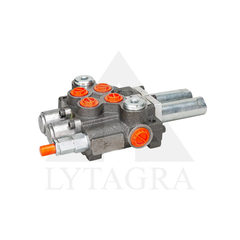 Kryptinis trosinio valdymo dviejų sekcijų hidraulikos valdymo vožtuvas 02P40A1A1-GV1