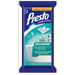 Vonios drėgnos servetėlės valymui PRESTO CLEAN 72 vnt.