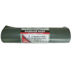 Šiukšlių maišai LDPE žaliai juoda 100 L 5 vnt.
