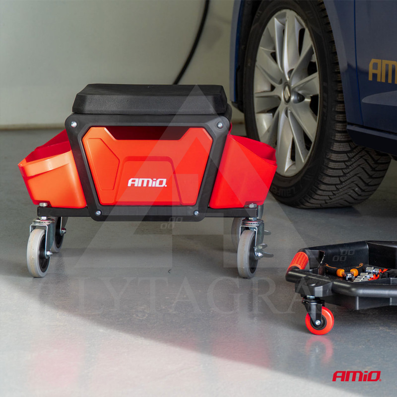 RATUKINĖ DIRBTUVIŲ KĖDĖ SU ĮRANKIŲ DĖŽE150KG 04268