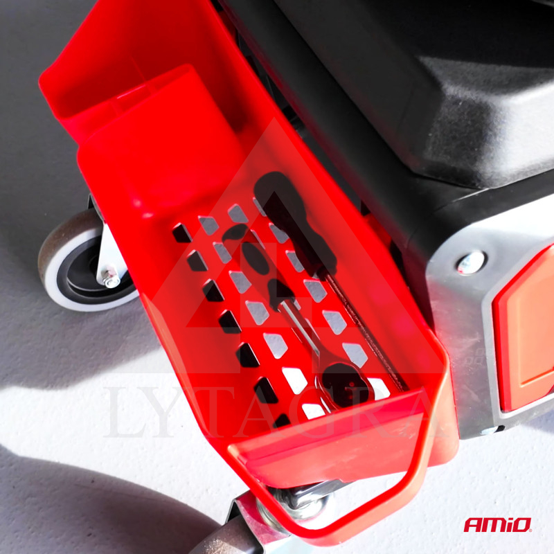 RATUKINĖ DIRBTUVIŲ KĖDĖ SU ĮRANKIŲ DĖŽE150KG 04268