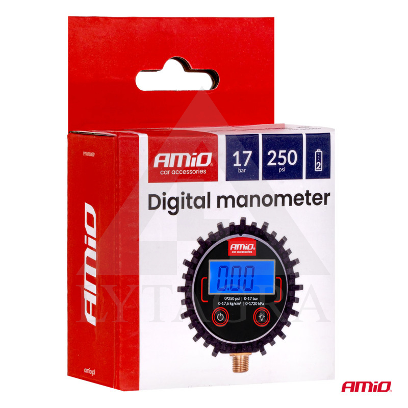 SKAITMENINIS MANOMETRAS SU GUMA 17 BAR