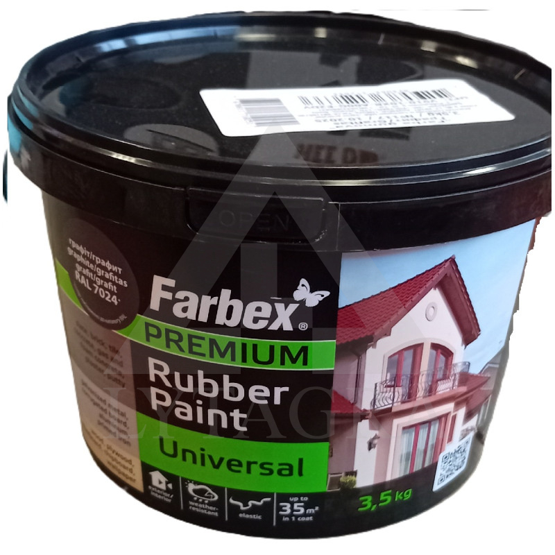 Dažai FARBEEX FARBA GUMOVA, balti, 3.5 kg