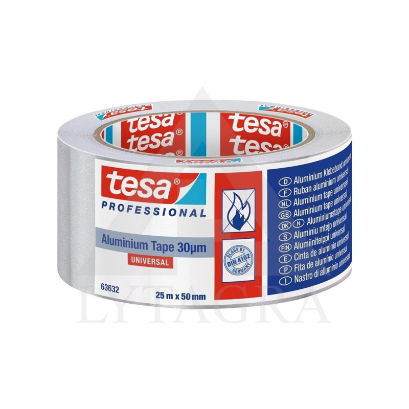 Lipni aliuminio juosta, Tesa Universal, 25m x 50mm