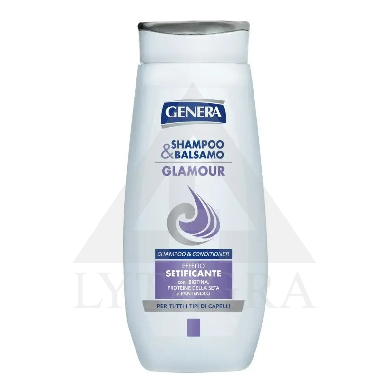 Šampūnas ir balzamas viename su šilko proteinais GENERA GLAMOUR 2in1, 300 ml,