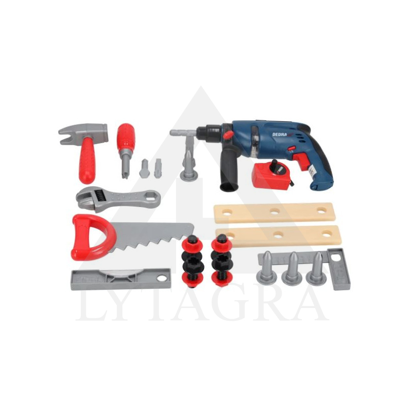 Žaislinis gręžimo rinkinys su priedais dėkle M315.004