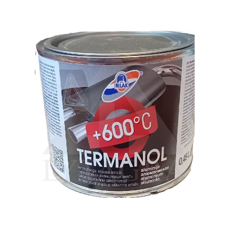 Karščiui atsparūs dažai RILAK TERMANOL (iki 600 C) aliuminio 450 ml.