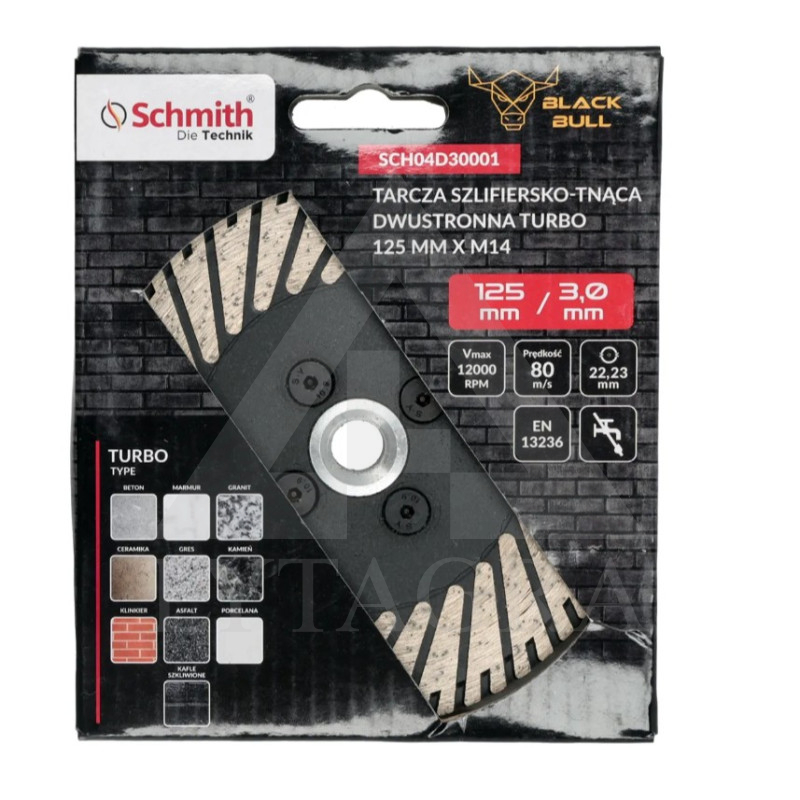 Deimantinis dvipusis šlifavimo ir pjovimo diskas Schmith SCH04D30001 125xM14