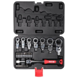 Keičiamų veržliarakčių galvučių komplektas su raktu  Dedra 17L5001, 6–19 mm