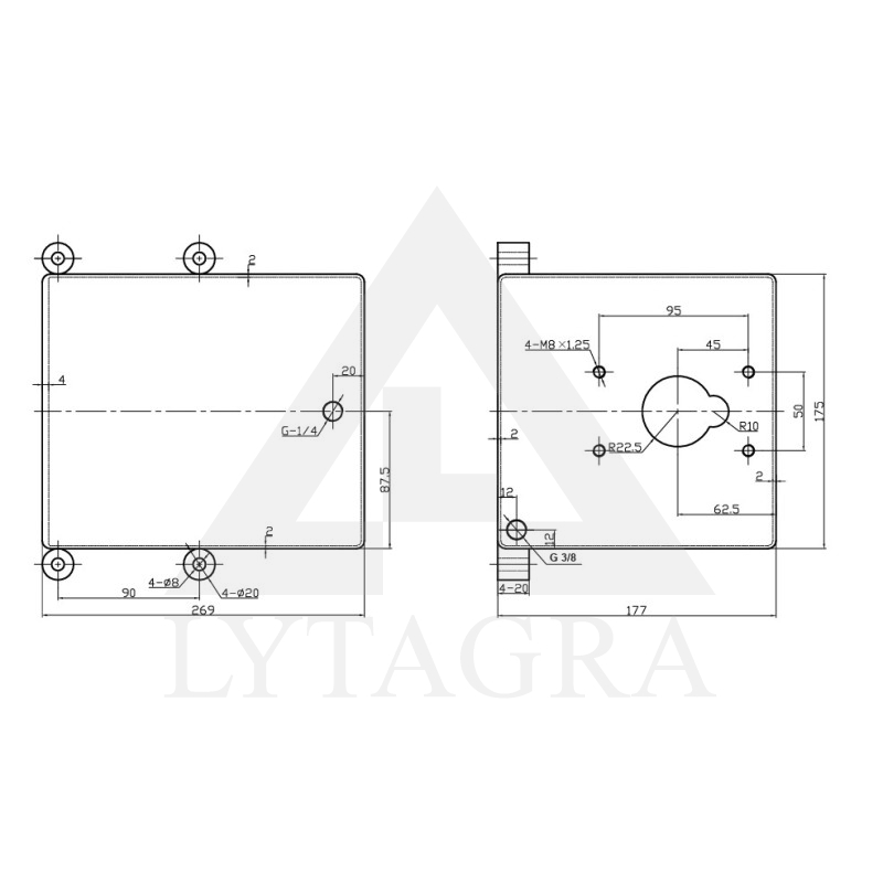 Hidraulinės alyvos bakas 7 L SP-PRB