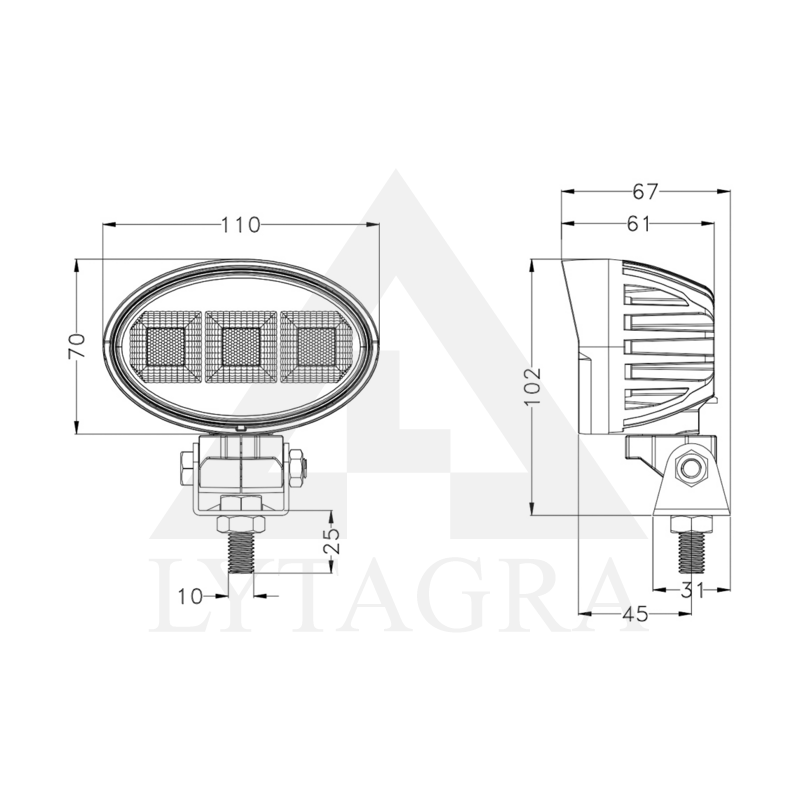 LED darbinis žibintas 60w 4620lm 65262