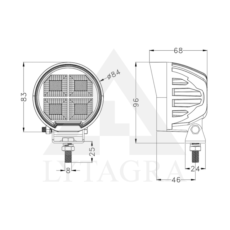 LED darbinis žibintas 68w 5120lm 65254