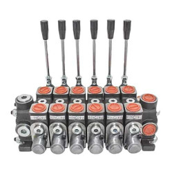 Kryptinis šešių sekcijų hidraulikos valdymo vožtuvas 6PC100