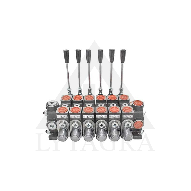 Kryptinis šešių sekcijų hidraulikos valdymo vožtuvas 6PC100