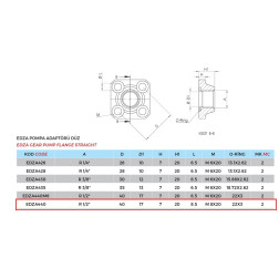 Hidraulinio siurblio flanšas ADP-EDZA-40-1/2