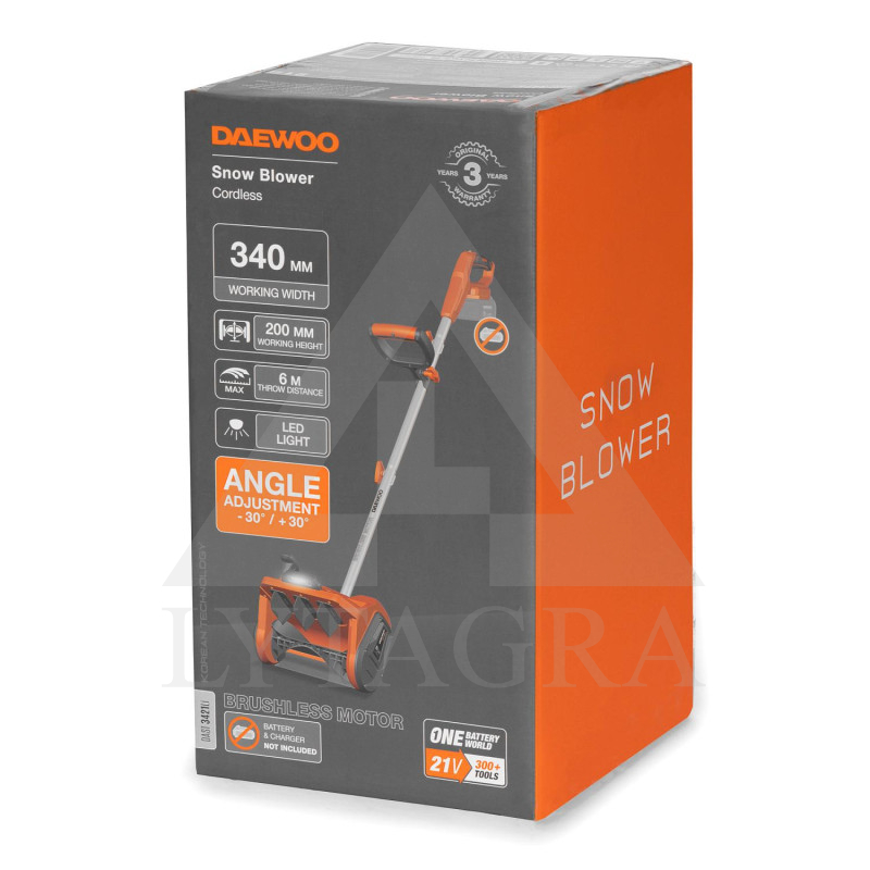 Akumuliatorinis sniego valytuvas Daewoo DAST 3421Li