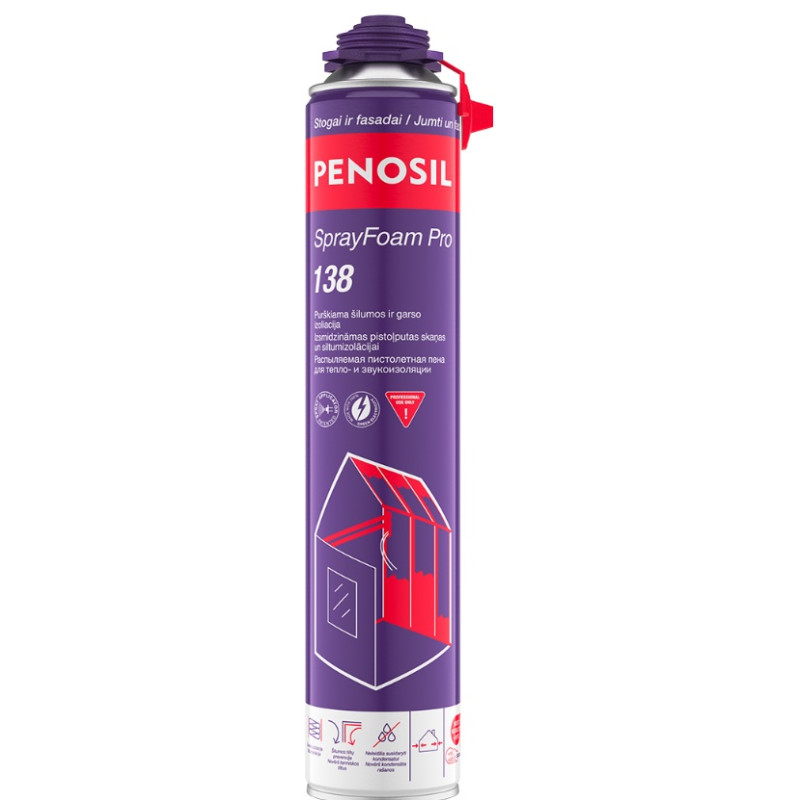 Purškiama termoizoliacija PENOSIL SPRAYFOAM PRO 138 810 ml