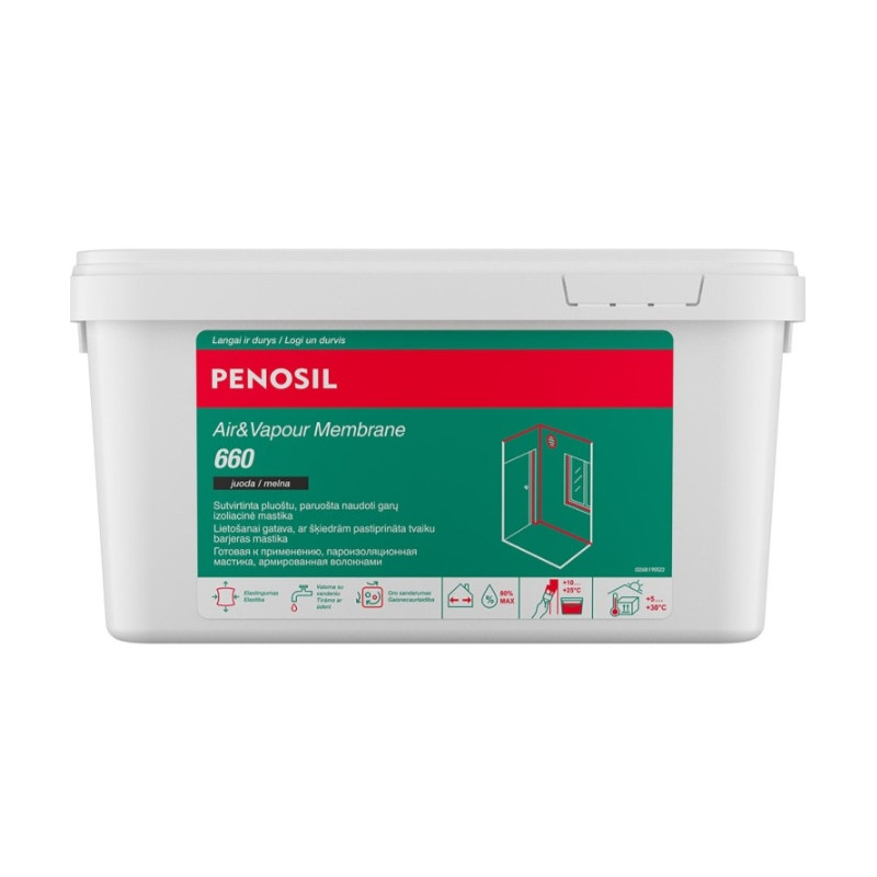 Juoda garus izoliuojanti mastika PENOSIL AIR&VAPOUR MEMBRANE 660 5 kg