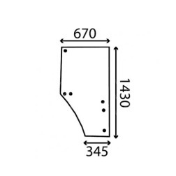 Durų stiklas dešinė John Deere 09 003