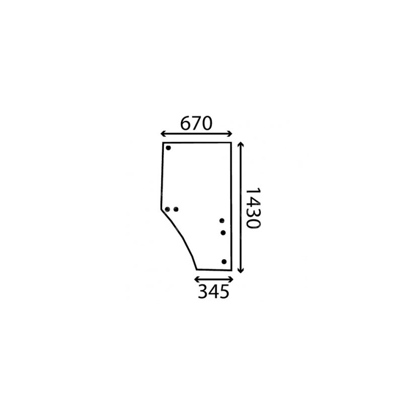 Durų stiklas dešinė John Deere 09 003