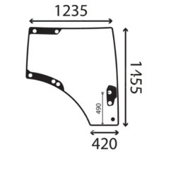 Durų stiklas John Deere 09 064 (dešinė)