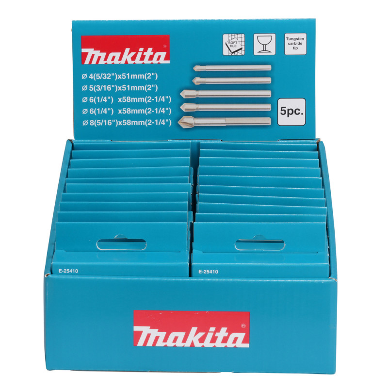 Stiklo ir plytelių grąžtų rinkinys Makita E-25351 5 vnt. rinkinys