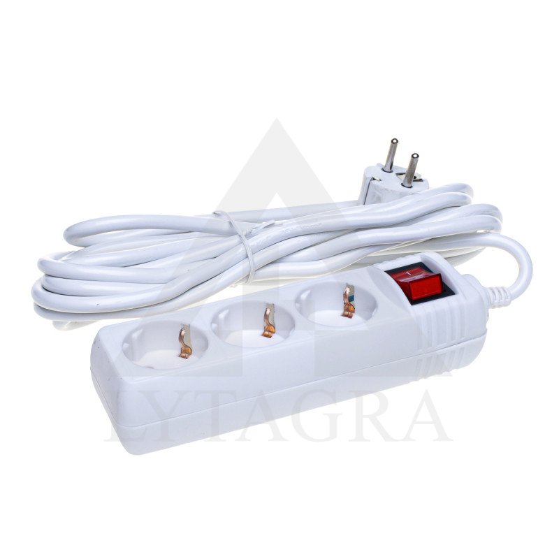 G03MK Ilgiklis 5m (3 kišt. lizdai+ jungiklis) / Re