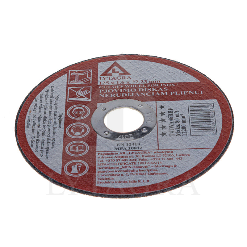 47212516 Metalo pjov.diskas 125x1.6x22.24 / Lytagr