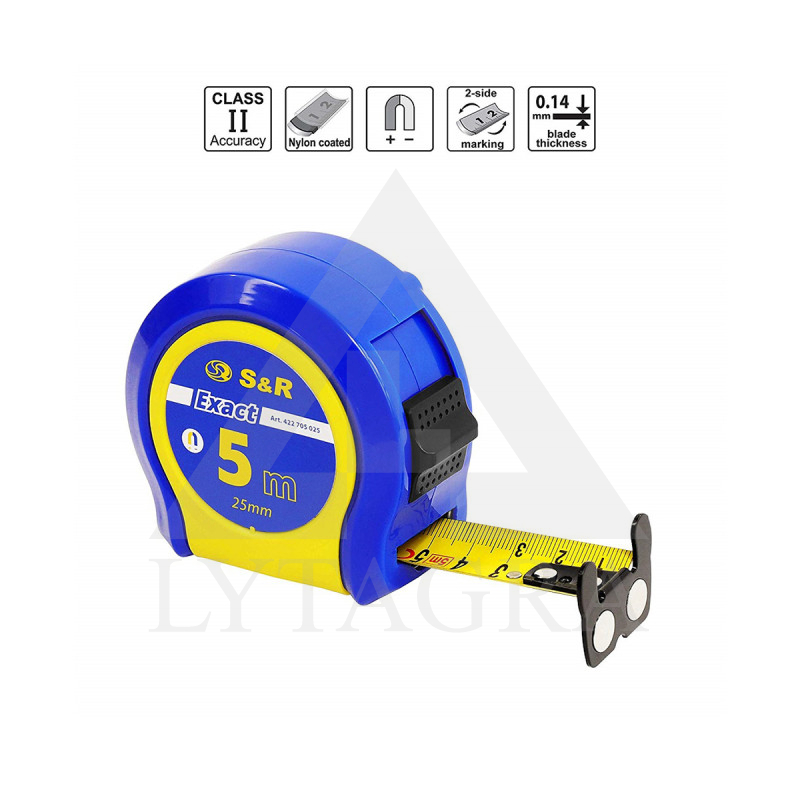 422705025 Ruletė 5m/25mm Exact / Q-Point / SR