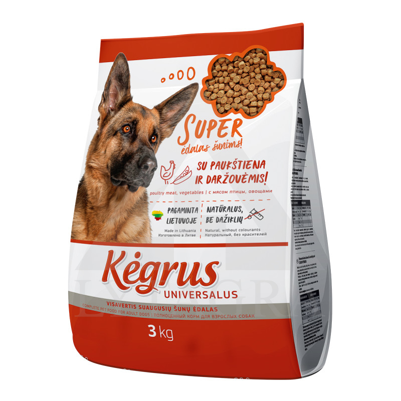 Kėgrus universalus ėdalas šunims 3 kg