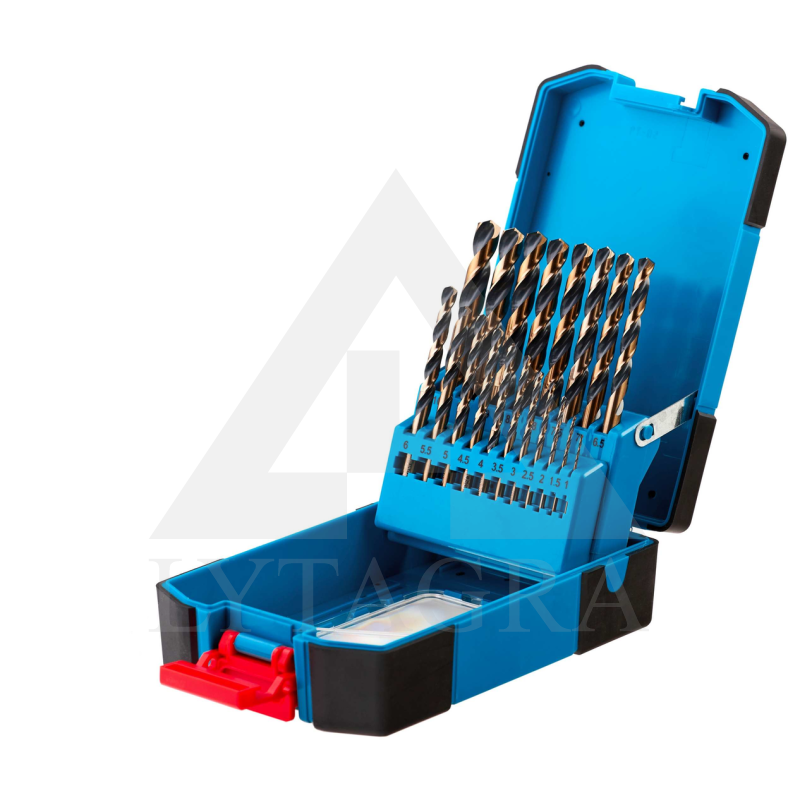 Metalo grąžtų komplektas Schmith SQWMP-01, DIN338 HSS PRO 19vnt.