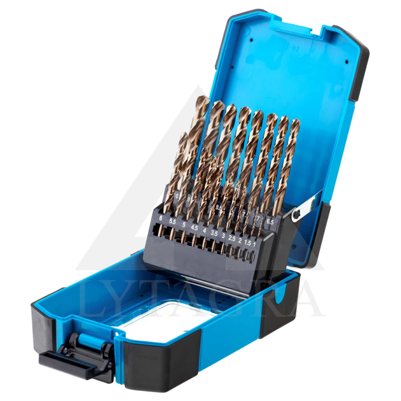 Metalo grąžtų komplektas Schmith SQWCO-01, DIN338 HSS-Co 19vnt.