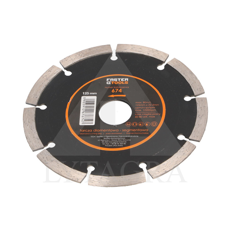 Deimantinis pjovimo diskas Faster Tools 674, 125mm
