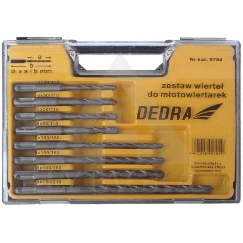 Grąžtų rinkinys Dedra 0704 5 vnt. 5,6xmm  2x8x110, 6,8,10x160  10x210