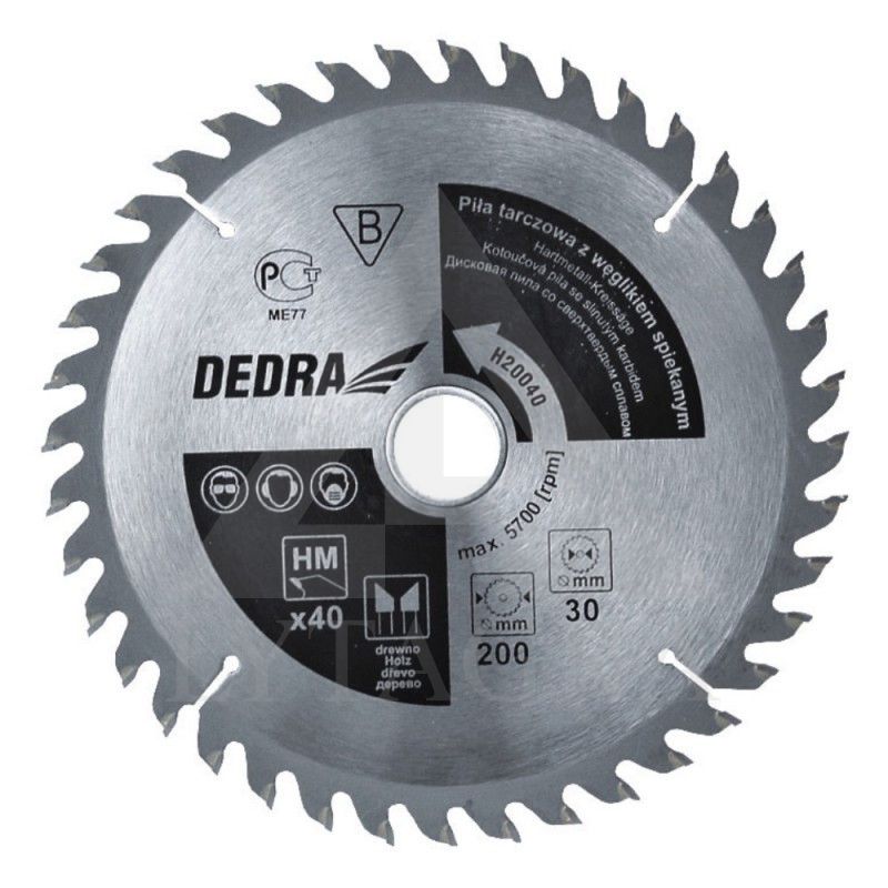 Diskinis pjūklas medžiui su kietm. Dedra H16524E  24d. 165x16mm