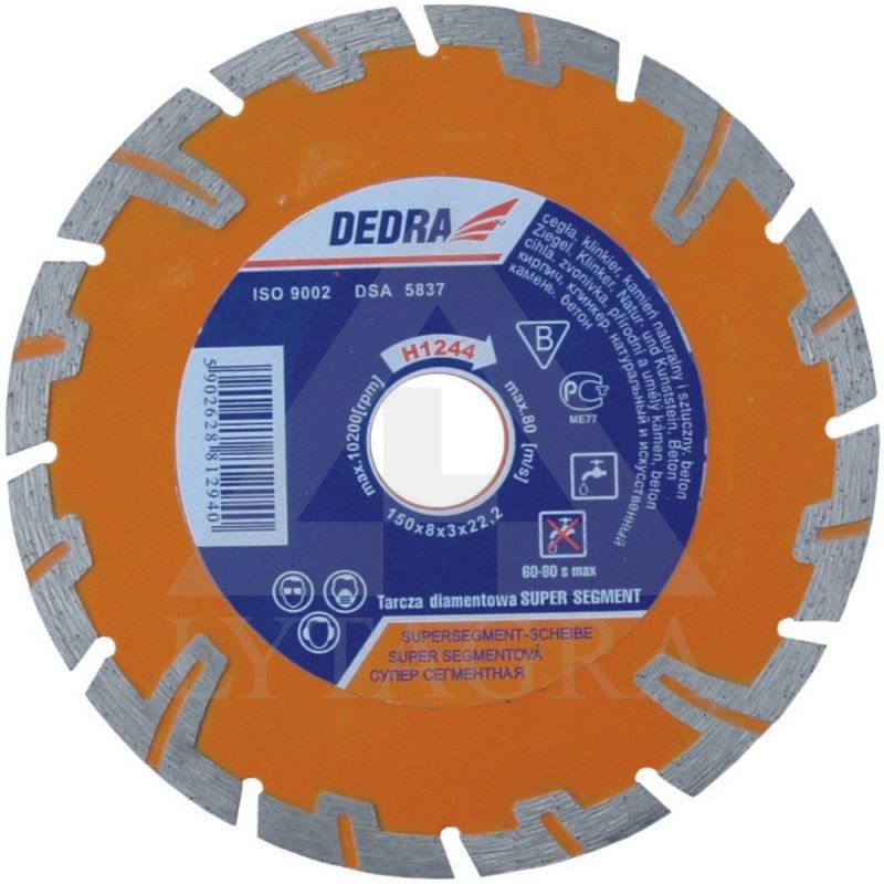 Diskas deimantinis Dedra H1243 125x22.2mm