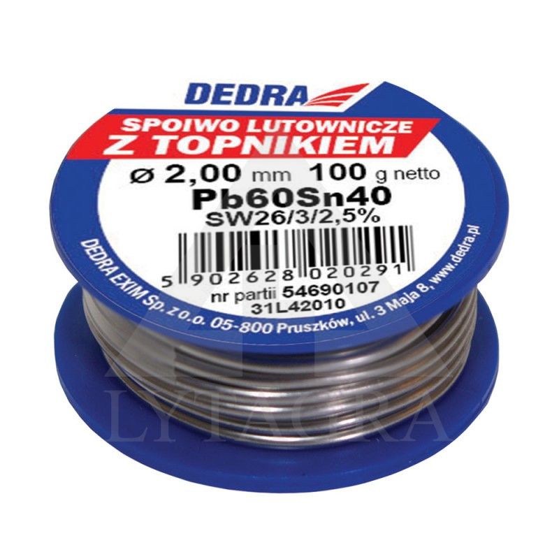 Lydmetalis Dedra 31L42010 su fliusu 2mm 100g