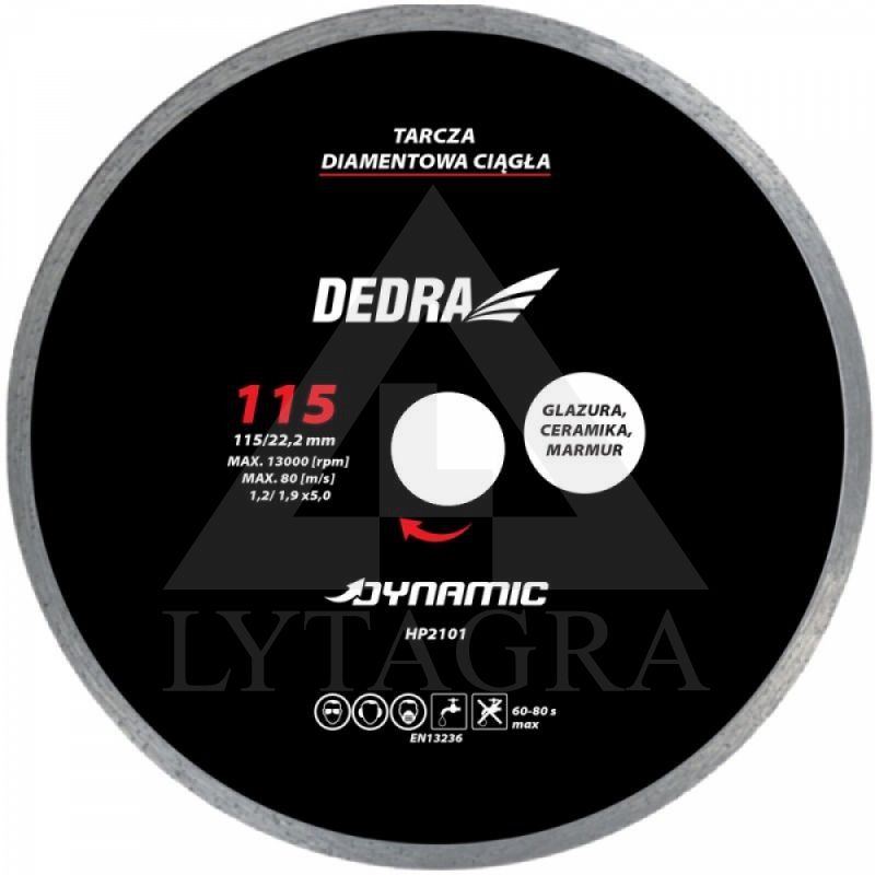 Diskas deimantinis Dedra HP2102 šlapiam pj. 125x22,2mm