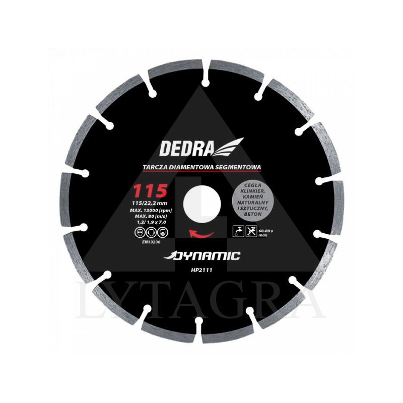 Šlifavimo diskas Dedra HP2112 segmentinis 125mm/22,2mm Dynamic